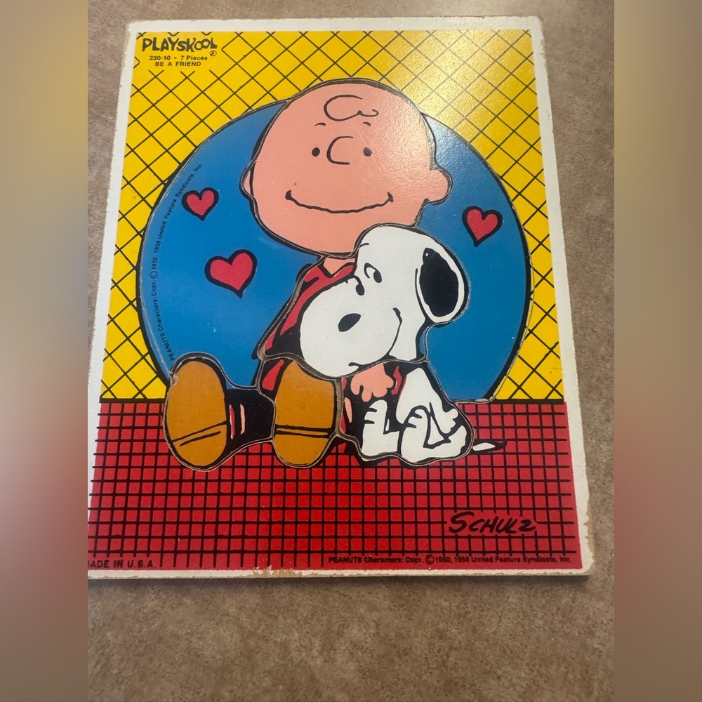 Peanuts Snoopy and Friends Building wood puzzle,1950,1958,1952 - Picture 4 of 6